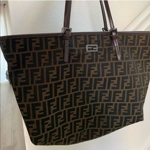 AUTHENTIC Fendi Zucca Tote Shoulder Bag